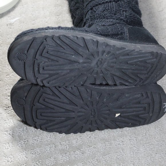 Ugg (Australian) Size 6 Black Cardy Sweater Knit Boots - Picture 6 of 6